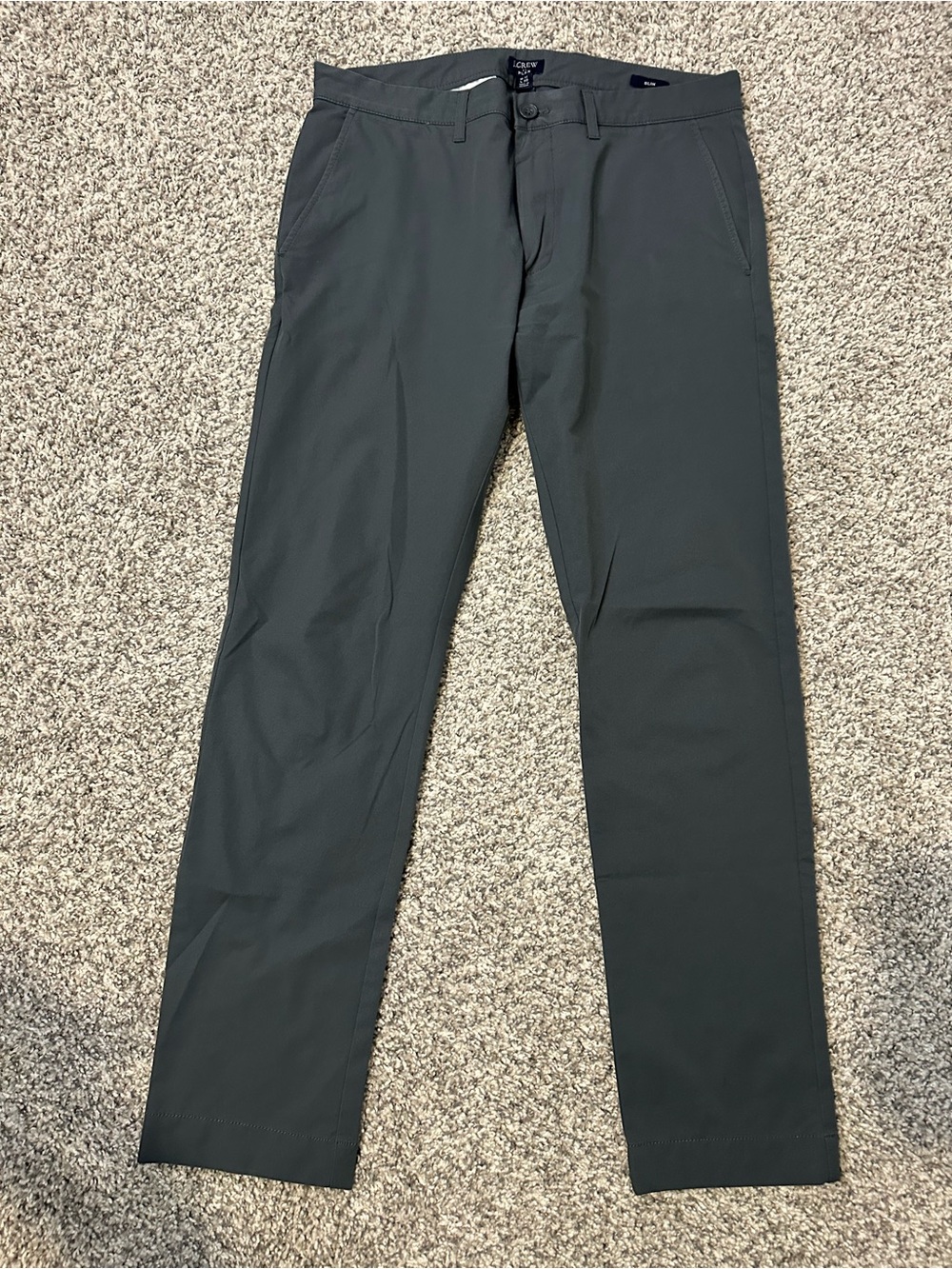 J. Crew Men's Charcoal Stretch Chinos